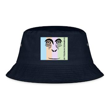 Chimpanzee in Pastell - Der intelligente Primat - Bucket Hat - Navy - Vorne