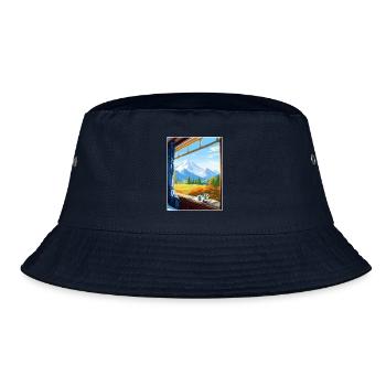 Orient Express Europa Deko Vintage Reiseposter - Bucket Hat - Navy - Vorne