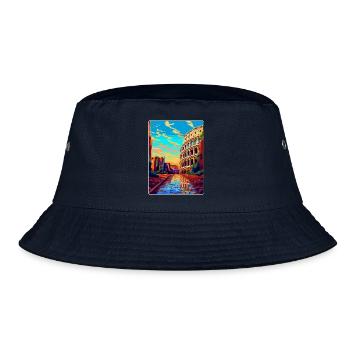 Rome Italy Vintage Travel Poster Souvenir Souvenir - Bucket Hat - navy - Front