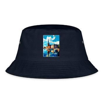 Helsingborg Sweden Vintage Travel Poster Souvenir - Bucket Hat - navy - Front