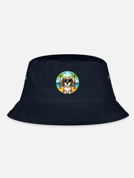 Beagle Harrier Hunderasse Cartoon Sonnenbrille Strand - Bucket Hat - Navy - Vorne