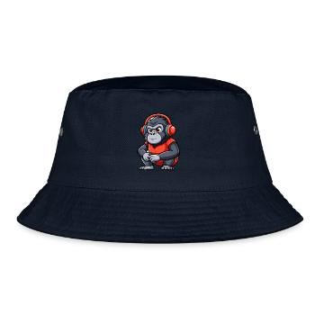 Gorille Funny Cartoon Character Musique de casque - Bob - marine - Devant