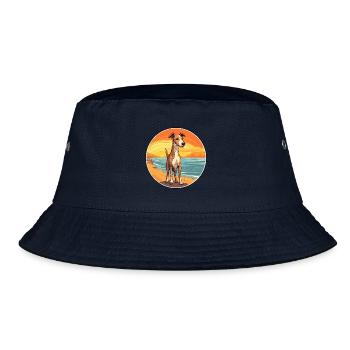 Lurcher Hund Rasse Cartoon Kawaii Clipart Hund Haustier - Bucket Hat - Navy - Vorne