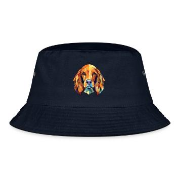American Cocker Spaniel Hund Buntes Aquarell - Bucket Hat - Navy - Vorne