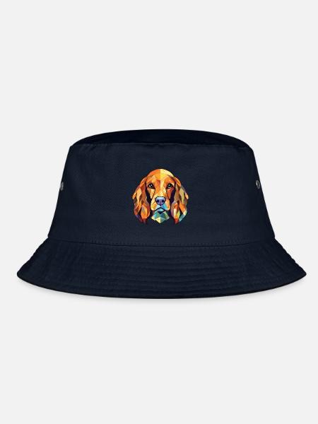 American Cocker Spaniel Hund Buntes Aquarell - Bucket Hat - Navy