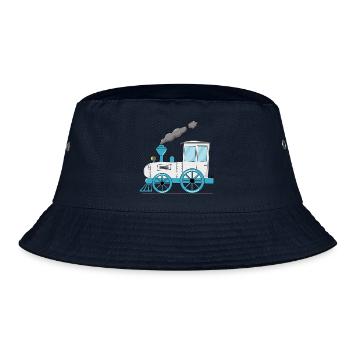 Kinderzug Eisenbahn weiß - Bucket Hat - Navy - Vorne