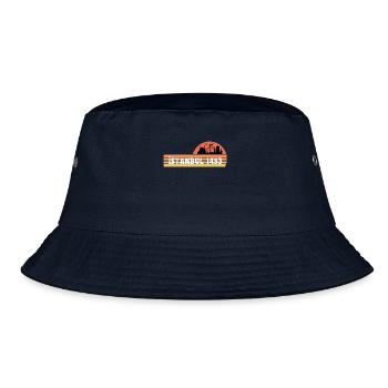Skyline von Istanbul in einem Retro Design - Bucket Hat - Navy - Vorne
