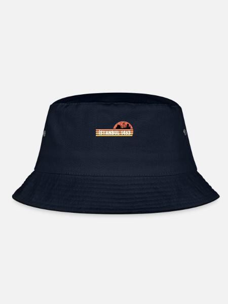 Skyline von Istanbul in einem Retro Design - Bucket Hat - Navy - Vorne