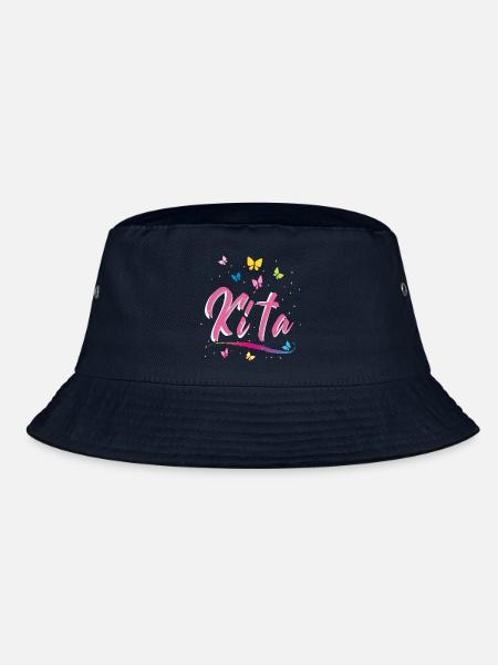 Kindergarten, Kita, Schmetterlinge - Bucket Hat - Navy - Vorne
