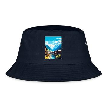 Sölden Österreich Vintage Reiseplakat Souvenir WPA - Bucket Hat - Navy - Vorne