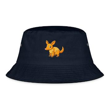 Erdferkel Niedliche Maskottchen Zeichentrickfigur Kawaii - Bucket Hat - Navy - Vorne