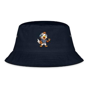 Eagle Funny Cartoon Character Musique de casque - Bob - marine - Devant