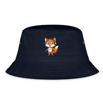Fox Funny Cartoon Character Musique de casque - Bob - marine - Devant