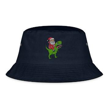 Christmas Dinosaur Ugly Christmas Effect - Bucket Hat - navy - Front