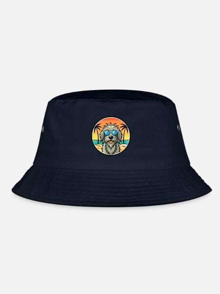 Bergamasker Schäferhund Rasse Cartoon Sonnenbrille - Bucket Hat - Navy - Vorne