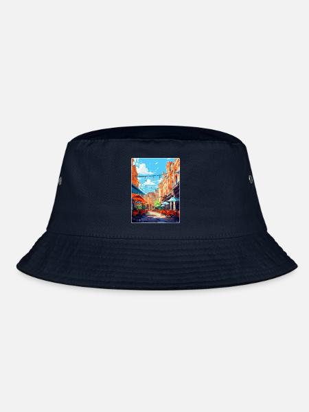 Covent Garden England Uk Travel Poster Souvenir - Bucket Hat - navy - Front
