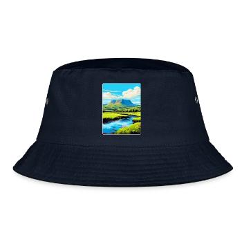 Brecon Beacons Wales Uk Travel Poster Souvenir WPA - Bucket Hat - navy - Front