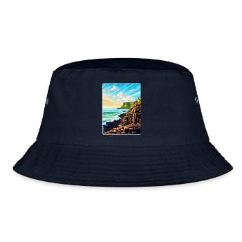 Giant Causeway Irland Uk Reiseposter Souvenir - Bucket Hat - Navy - Vorne