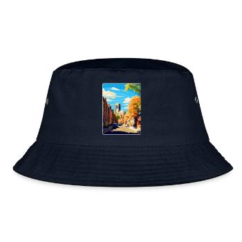 Richmond England Uk Vintage Travel Poster Souvenir - Bucket Hat - navy - Front