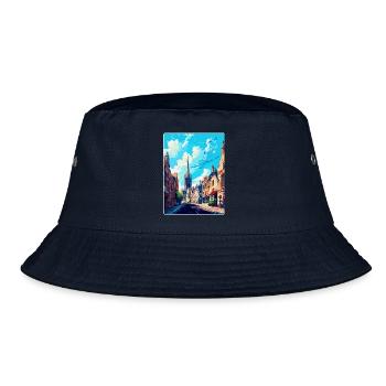 Oxford England Uk Vintage Travel Poster Souvenir - Bucket Hat - navy - Front