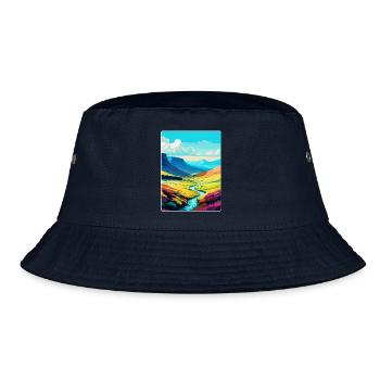 Brecon Beacons Wales Uk Travel Poster Souvenir WPA - Bucket Hat - navy - Front