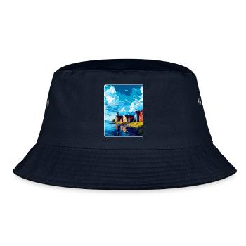 Trelleborg Sweden Vintage Travel Poster Souvenir - Bucket Hat - navy - Front