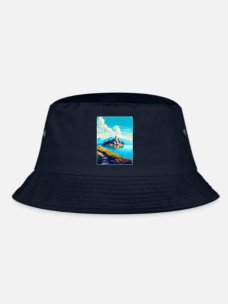 Visovac Kroatien Vintage Reiseplakat Souvenir WPA - Bucket Hat - Navy - Vorne