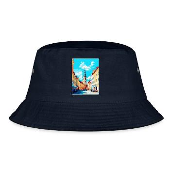 Ceske Budejovice Czech Republic Republic Poster - Bucket Hat - navy - Front