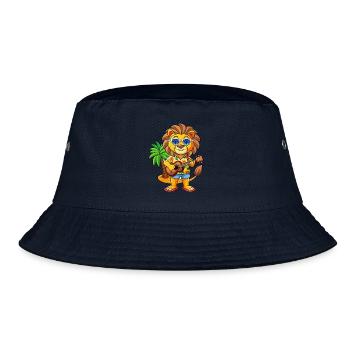 Funny Lion Summer Beach Sunglasses Hawaiian - Bucket Hat - navy - Front