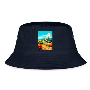 Toskana Italien Vintage Reiseplakat WPA Souvenir - Bucket Hat - Navy - Vorne