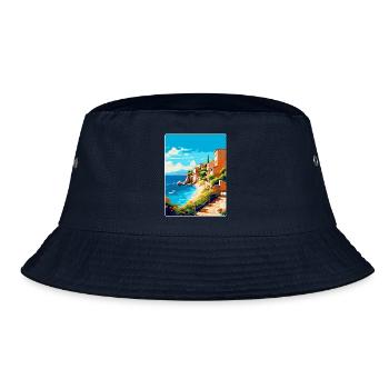 Costa Brava Spanien Vintage Reiseplakat Souvenir - Bucket Hat - Navy - Vorne