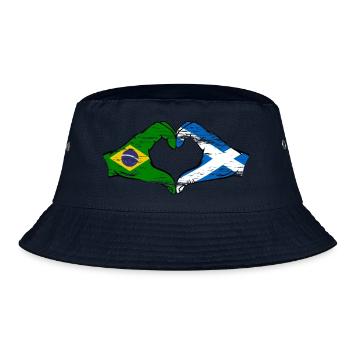 Brésil Ecosse drapeau mains forme de coeur utilisé - Bob - marine - Devant