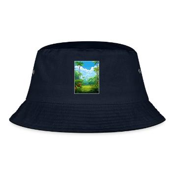 Nasse Tropen von Queensland Vintage-Reiseposter - Bucket Hat - Navy - Vorne