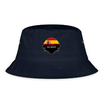 Valladolid Spanien Flagge Skyline Silhouette Reisen - Bucket Hat - Navy - Vorne