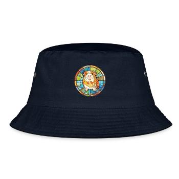 Meerschweinchen bunte Aquarell Tier Illustration - Bucket Hat - Navy - Vorne