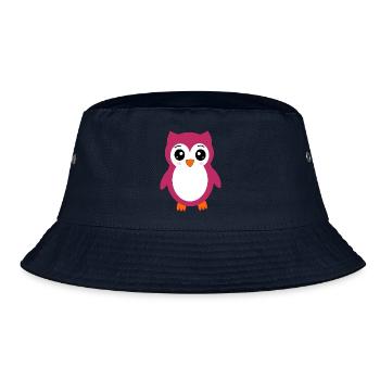 Eule, Rosa Eule - Bucket Hat - Navy - Vorne