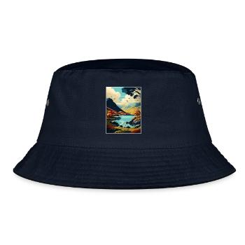 Lake District Vintage Reiseposter WPA Souvenir - Bucket Hat - Navy - Vorne