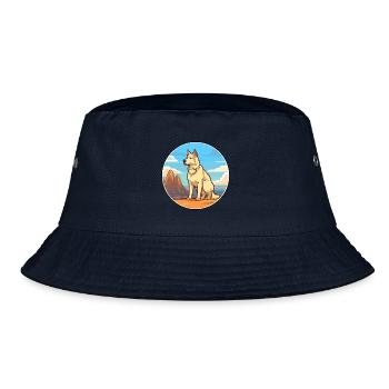 Karst Schäferhund Rasse Cartoon Kawaii Clipart - Bucket Hat - Navy - Vorne