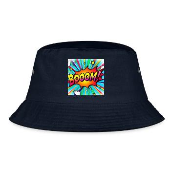 regenbogenstrahl comic style mit kaboom - Bucket Hat - Navy - Vorne