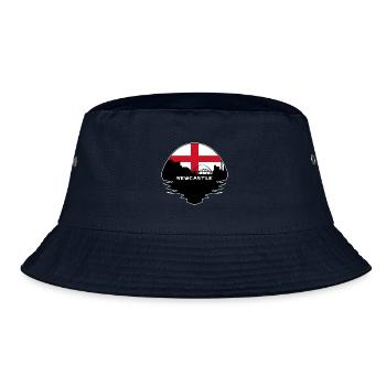 Newcastle England Flagge Skyline Silhouette Reisen - Bucket Hat - Navy - Vorne