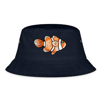 Clownfisch-Pop-Art: Bright Sea Buddy - Bucket Hat - Navy - Vorne