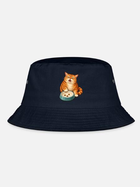 Futternapf-Drama – Empörte orange Katze - Bucket Hat - Navy