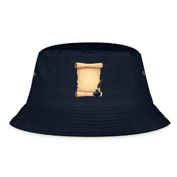 Leere Verfassungsrolle mit Federkiel - Bucket Hat - Navy - Vorne