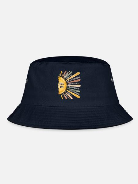 Ich bin genug – Positive Affirmationen Sonne - Bucket Hat - Navy