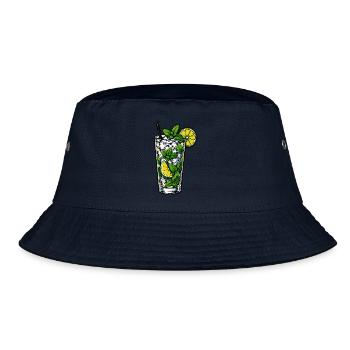 Minzlimonade im Glas - Bucket Hat - Navy - Vorne
