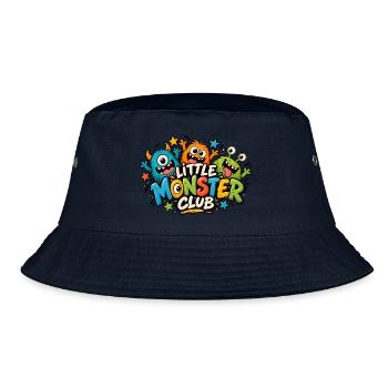 Little Monster Club – Buntes Monster Kinderdesign - Bucket Hat - Navy - Vorne