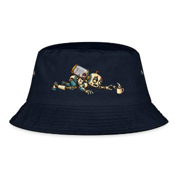 Reservekriecher – Ohne Kaffee kein Antrieb - Bucket Hat - Navy - Vorne