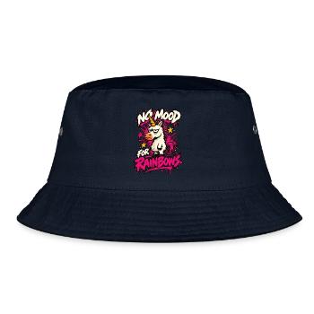 No Mood For Rainbows Lustiges Anti Einhorn Design - Bucket Hat - Navy - Vorne
