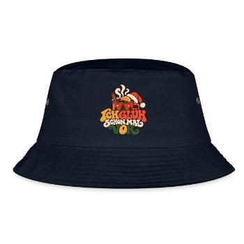 Ich glüh schon mal vor Glühwein Weihnachtsmarkt - Bucket Hat - Navy - Vorne