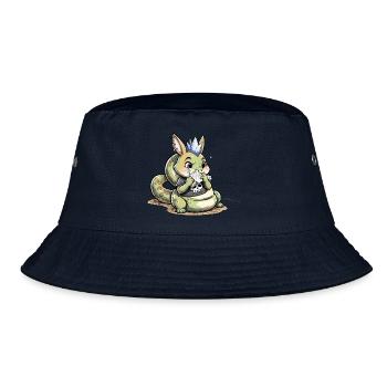 Bunny Punk Schlangen Mutant mit Schädelshirt - Bucket Hat - Navy - Vorne